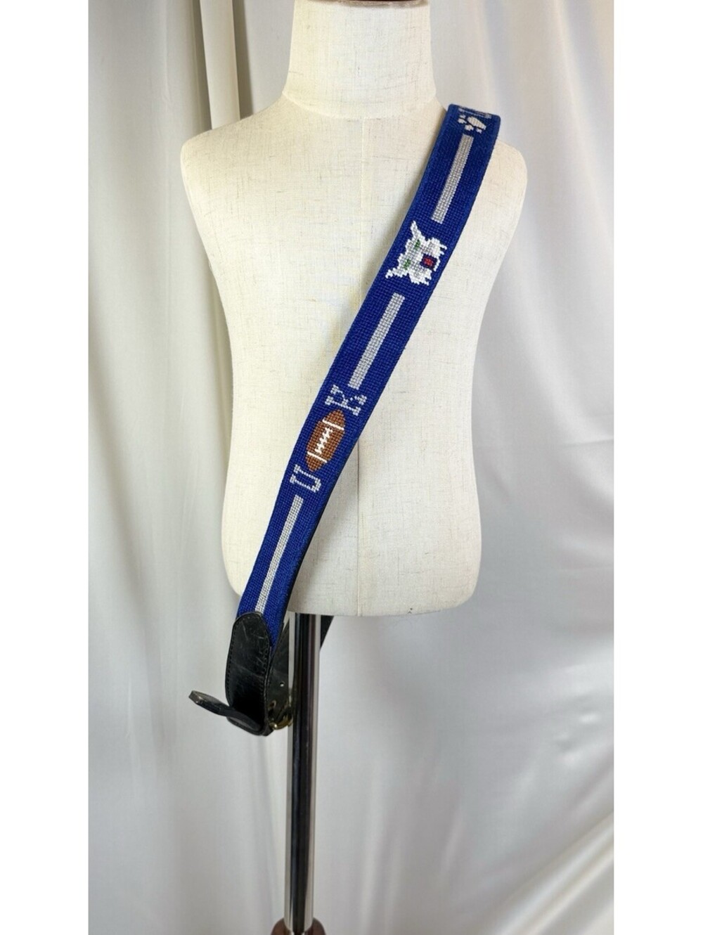 University of Kentucky UK Wildcats Football Needlepoint Belt 44in Total Length
